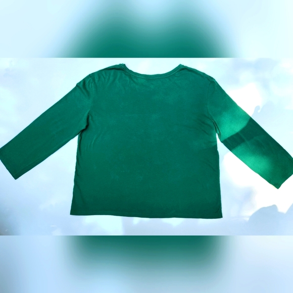 🍀Vince Essential Long Sleeve Crew Neck Tee in ☘️ Kelly Green- Womens size Large - Picture 3 of 3